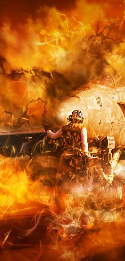 Intense fiery car explosion wallpaper with vibrant colors.