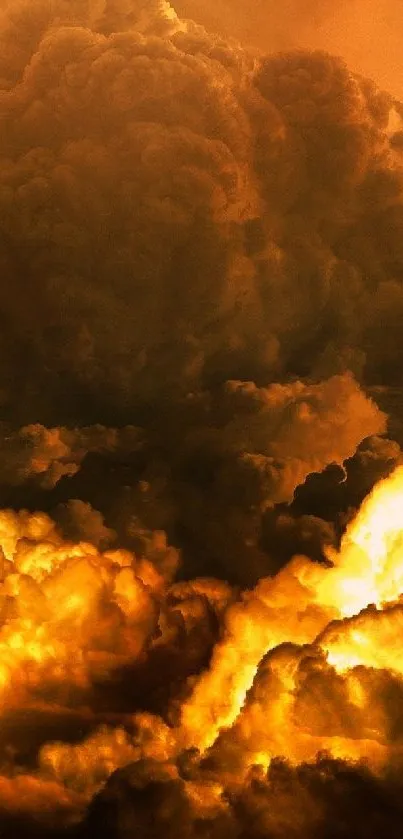 Dramatic fiery cloudscape mobile wallpaper.