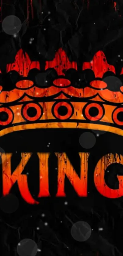 Orange crown and 'KING' text on a dark background.