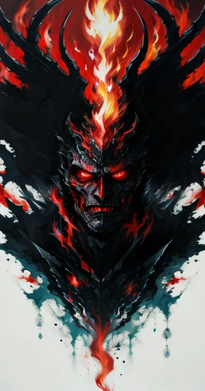 Fiery demon wallpaper with intense flames and dark theme for mobile.