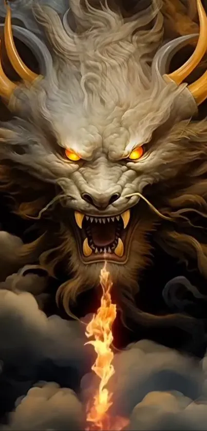 Fire-breathing dragon in fantasy art.