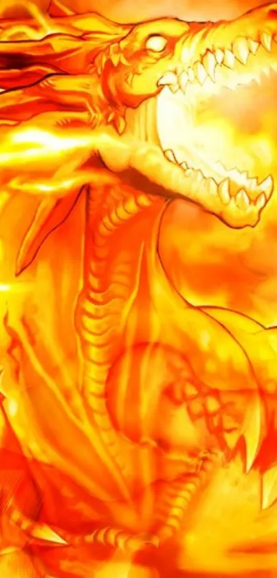 Vibrant fiery dragon wallpaper for mobile.