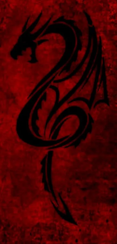 Bold red dragon design wallpaper for mobile.