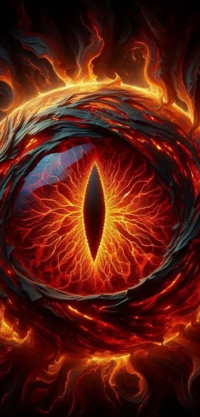 Fiery fantasy eye artwork with vibrant colors.
