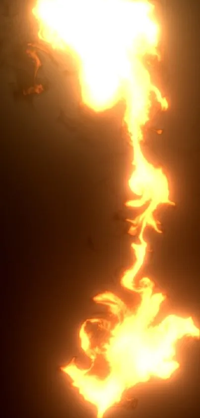 Dynamic wallpaper of a fiery orange flame on a dark background.