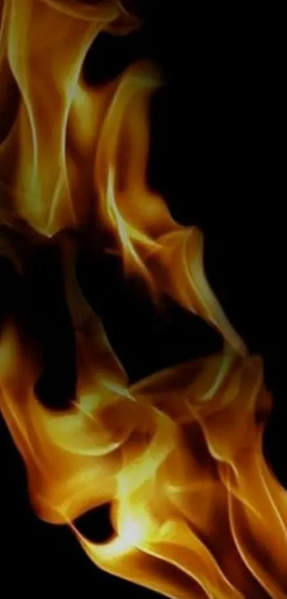 Abstract flame wallpaper with black background for mobile.