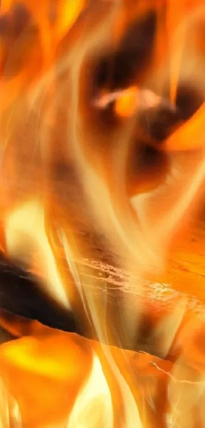 High-resolution image of vibrant orange flames.