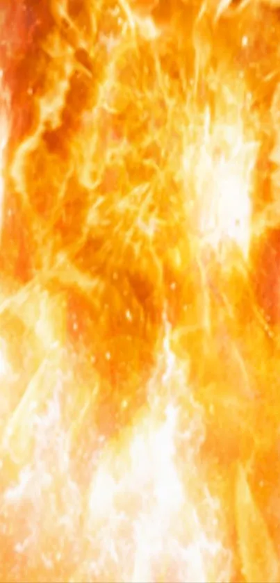 Vibrant orange flames creating dynamic patterns as a mobile wallpaper.