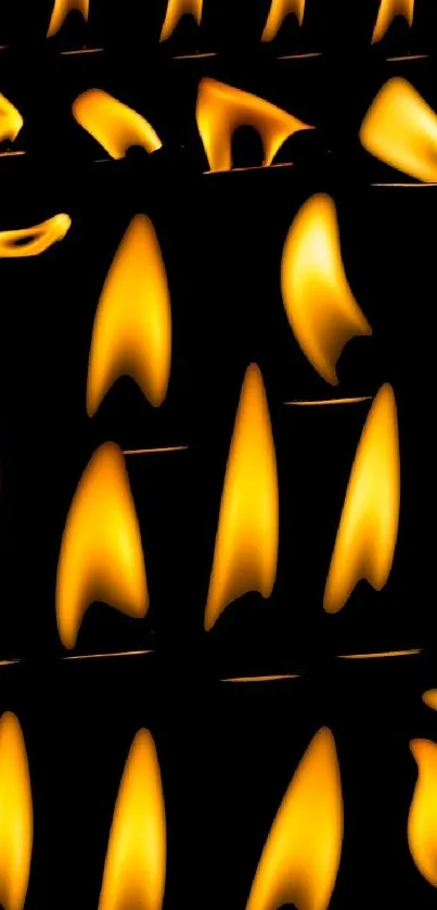 Abstract yellow flames pattern on black.