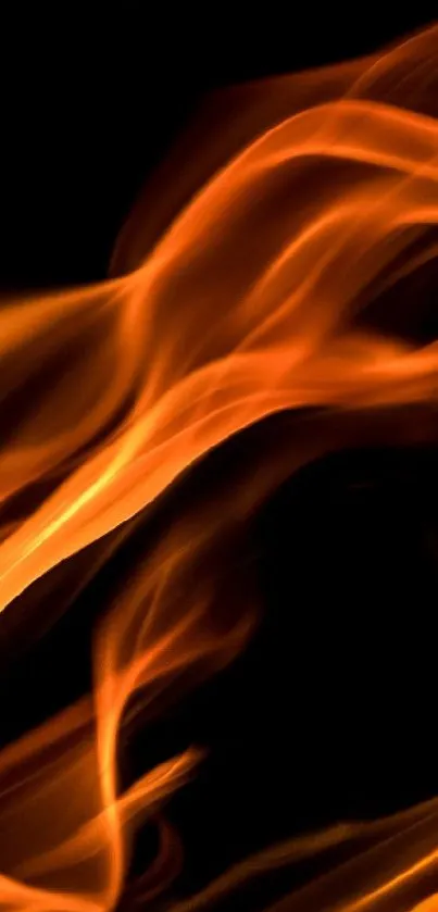 Dynamic orange flames against a dark background enhancing visual energy.