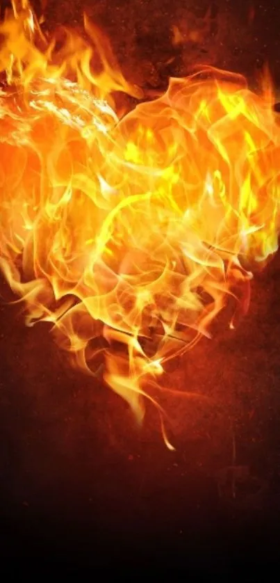 A stunning flaming heart wallpaper for mobile devices.