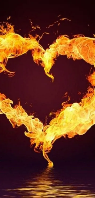 Fiery heart wallpaper with vibrant colors.