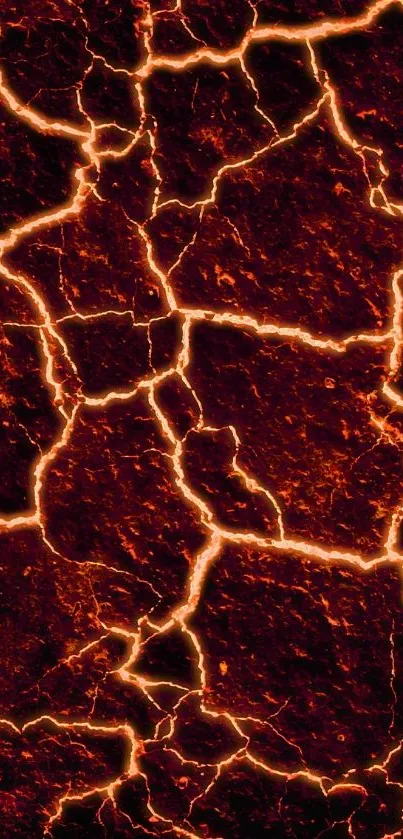 Fiery lava crack design wallpaper for mobile phone.