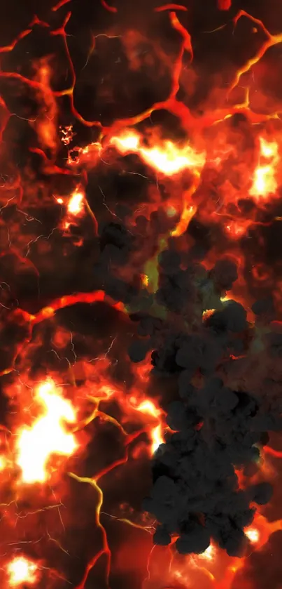 Dynamic fiery lava explosion wallpaper with vibrant colors.