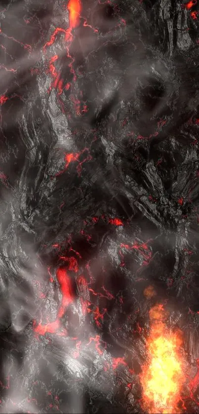 Fiery lava texture with vibrant red and black hues.