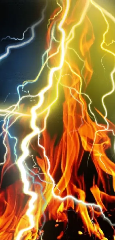 Dynamic fire and lightning wallpaper for mobile phones.