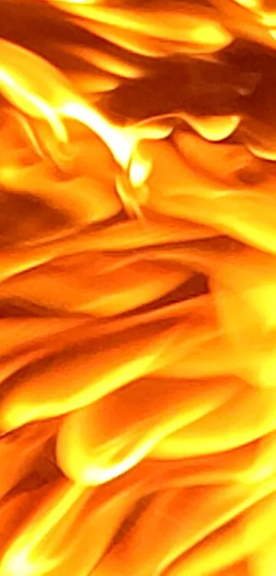 Vibrant fiery mobile wallpaper with golden flames.