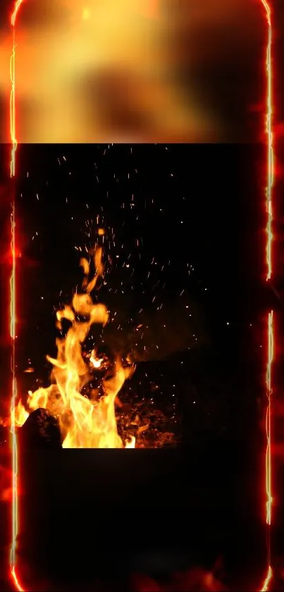 Fiery mobile wallpaper with intense flames.