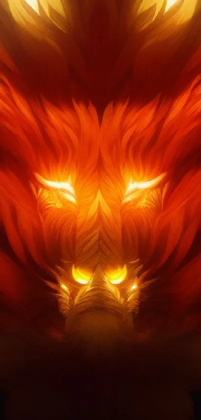 Fiery phoenix with vibrant orange tones dominates the wallpaper.