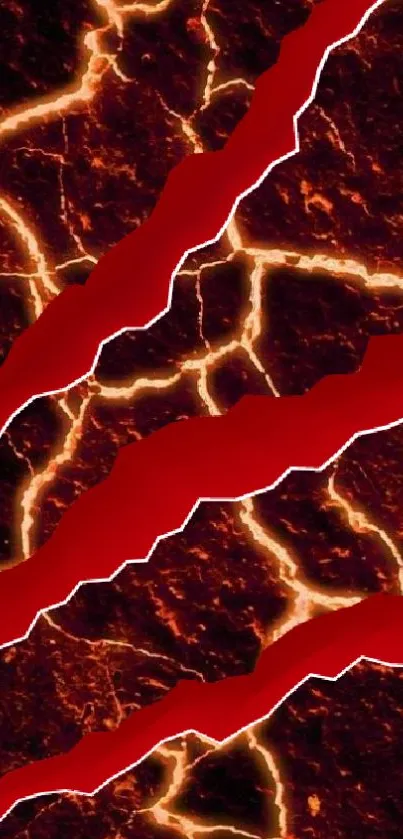 Fiery lava wallpaper with bold red and vibrant cracks.