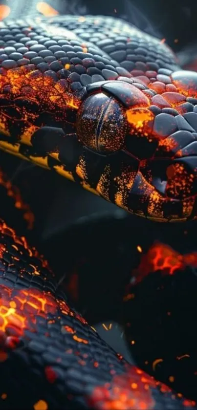 A striking wallpaper of a fiery snake with glowing scales.