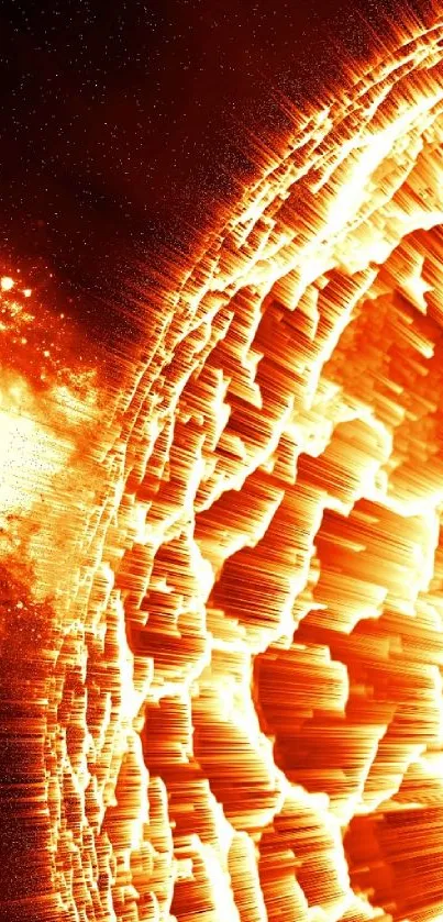 Abstract fiery sun solar explosion wallpaper.