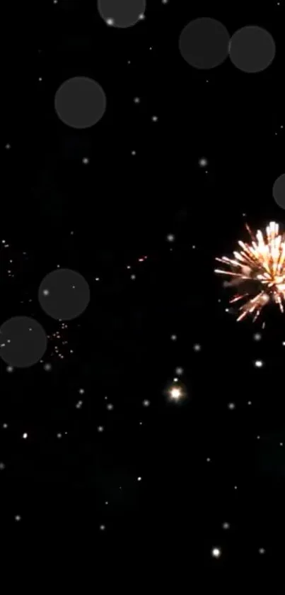 Black sky with fireworks display, dark theme.