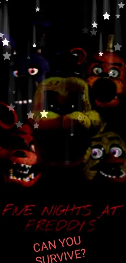 Five Nights at Freddy's dark theme wallpaper with animatronic characters.