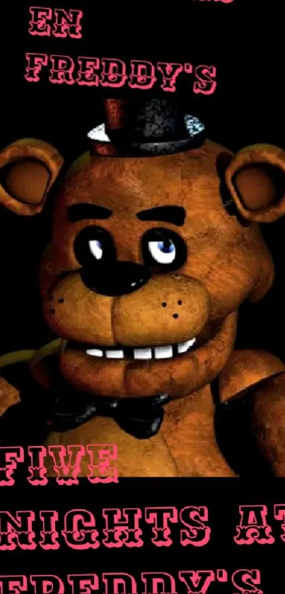 Five Nights at Freddy's bear wallpaper with dark background.