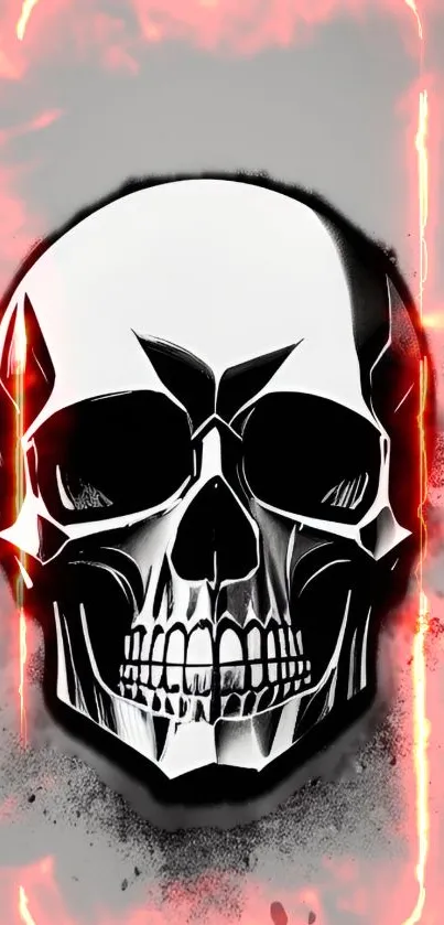 Fiery skull design with bold red flames.