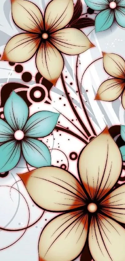 Elegant floral abstract wallpaper for mobile phones.