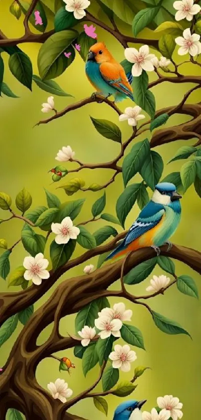 Flower Bird Plant Live Wallpaper