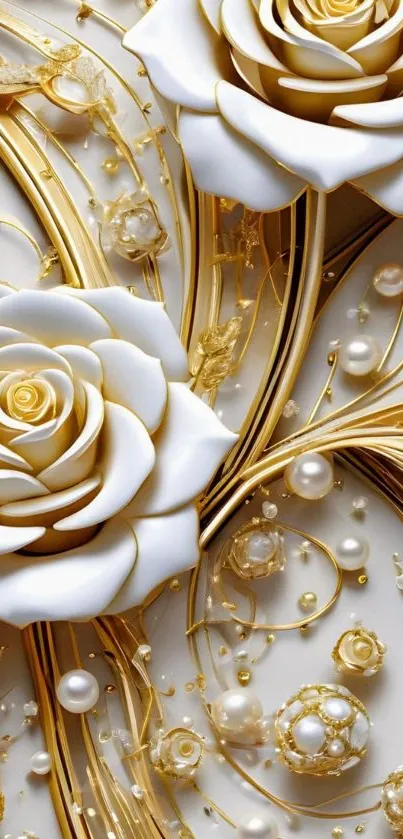 Flower Gold White Live Wallpaper