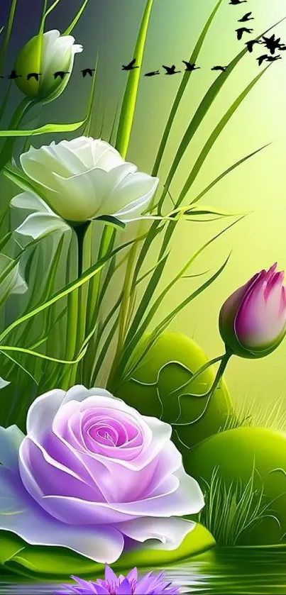 Flower Plant Light Live Wallpaper