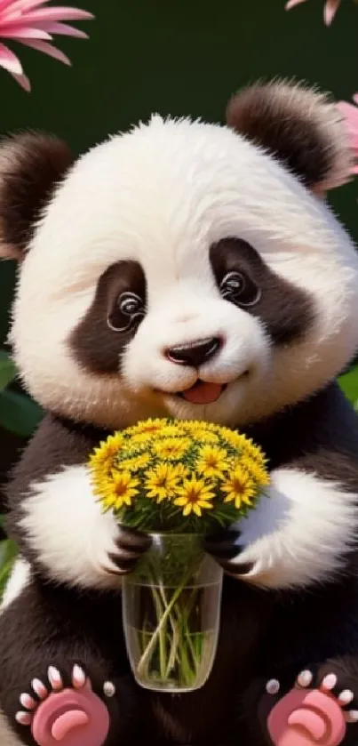 Flower Plant Panda Live Wallpaper