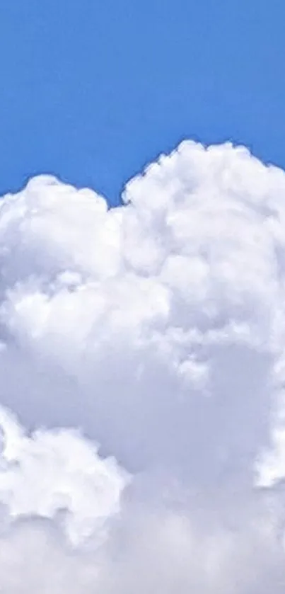 Fluffy white clouds against a vibrant blue sky.