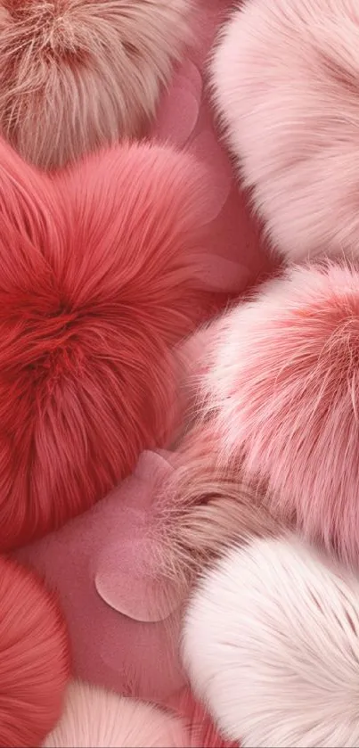 Fluffy pink hearts mobile wallpaper