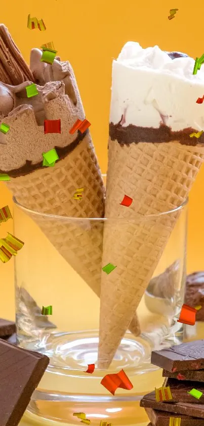 Food Ice Cream Cone Sorbetes Live Wallpaper