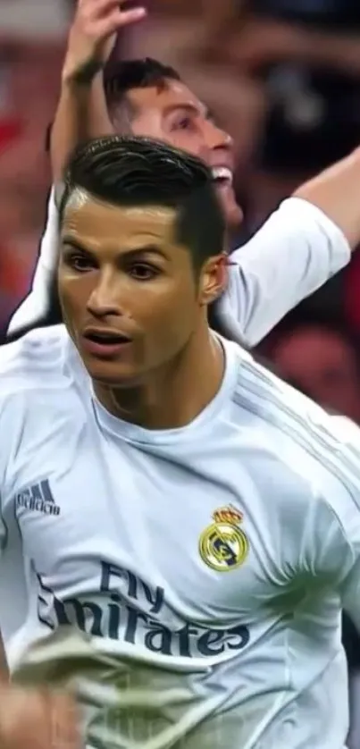 Football stars in action on the field.