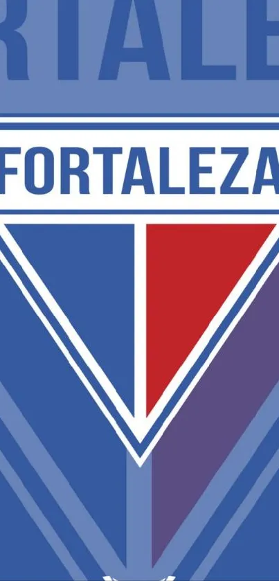 Fortaleza logo wallpaper with blue and red color scheme.