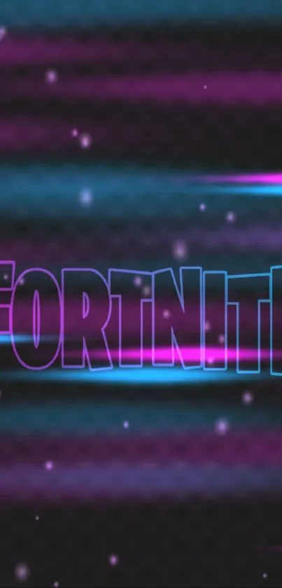 Fortnite neon text wallpaper with dark background.