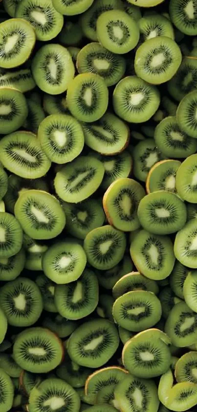 Sliced kiwi fruit mobile wallpaper.