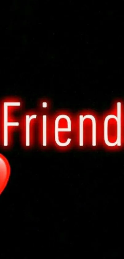 Friends themed wallpaper with red heart on black background.