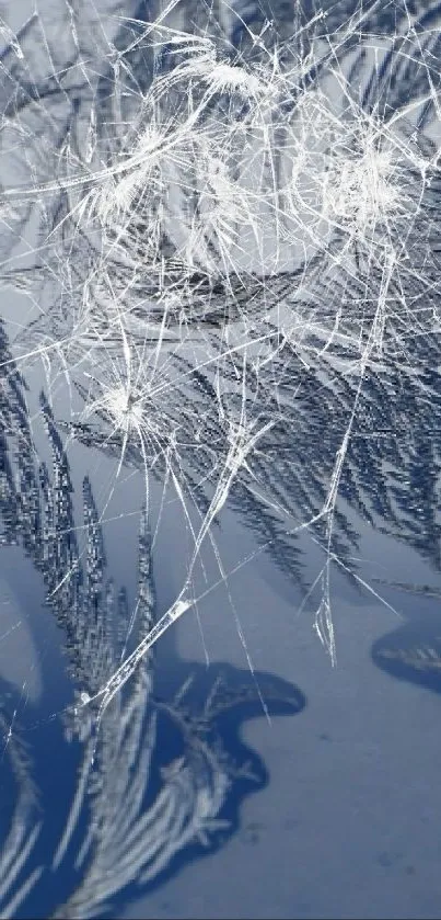 Frosty blue abstract mobile wallpaper with intricate ice patterns.