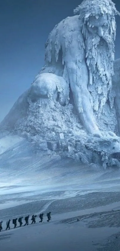 Majestic frozen giant in Arctic landscape, perfect for a winter-themed wallpaper.