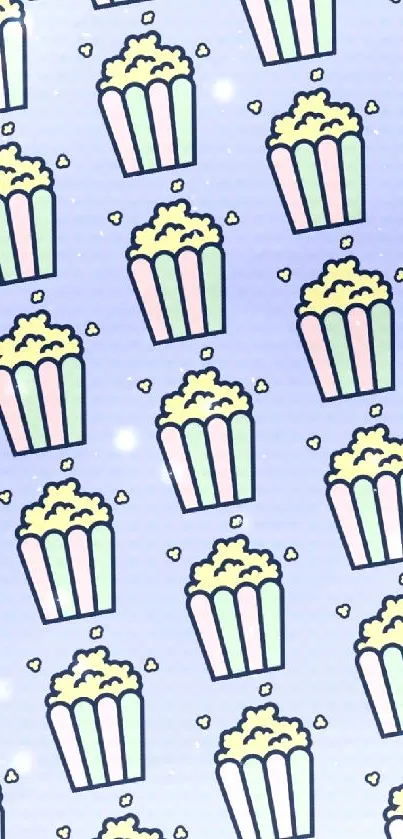 Popcorn box pattern on pastel background.