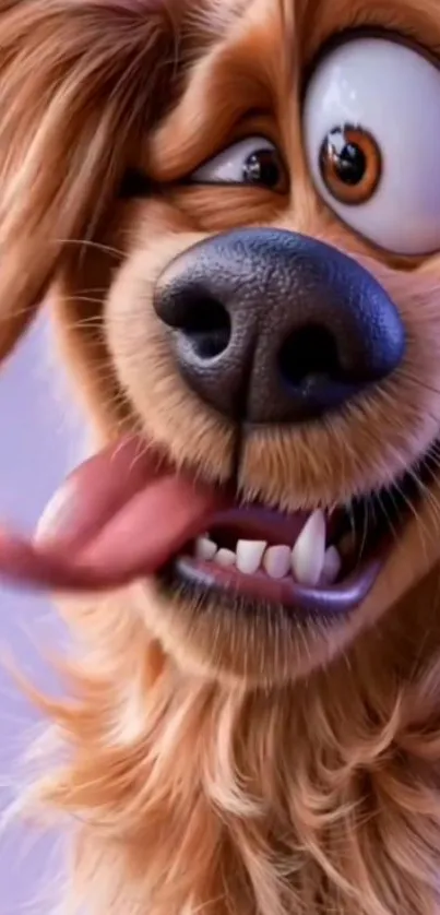 Funny cartoon dog with a playful expression