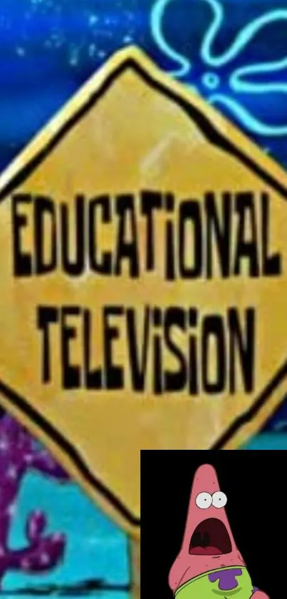 Funny educational television cartoon wallpaper with iconic design.