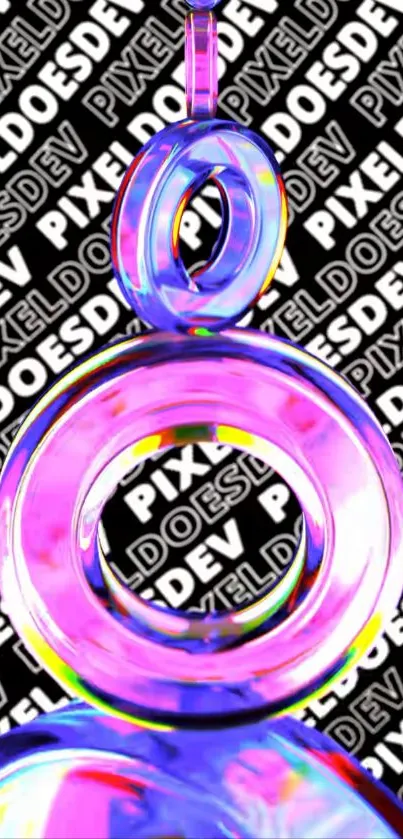 Vibrant 3D abstract art with colorful rings and geometric design.
