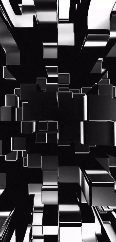 3D geometric abstract mobile wallpaper in sleek futuristic design.